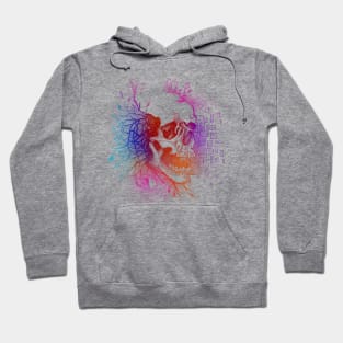 Skull Flowers tatoo style colorful Hoodie